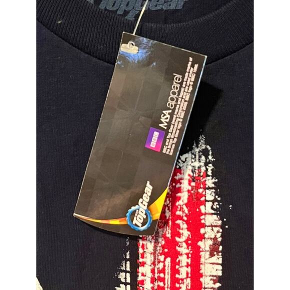 BBC Top Gear Union Jack Graphic T-Shirt NWT Size L Black Vintage 2005 - Picture 8 of 8